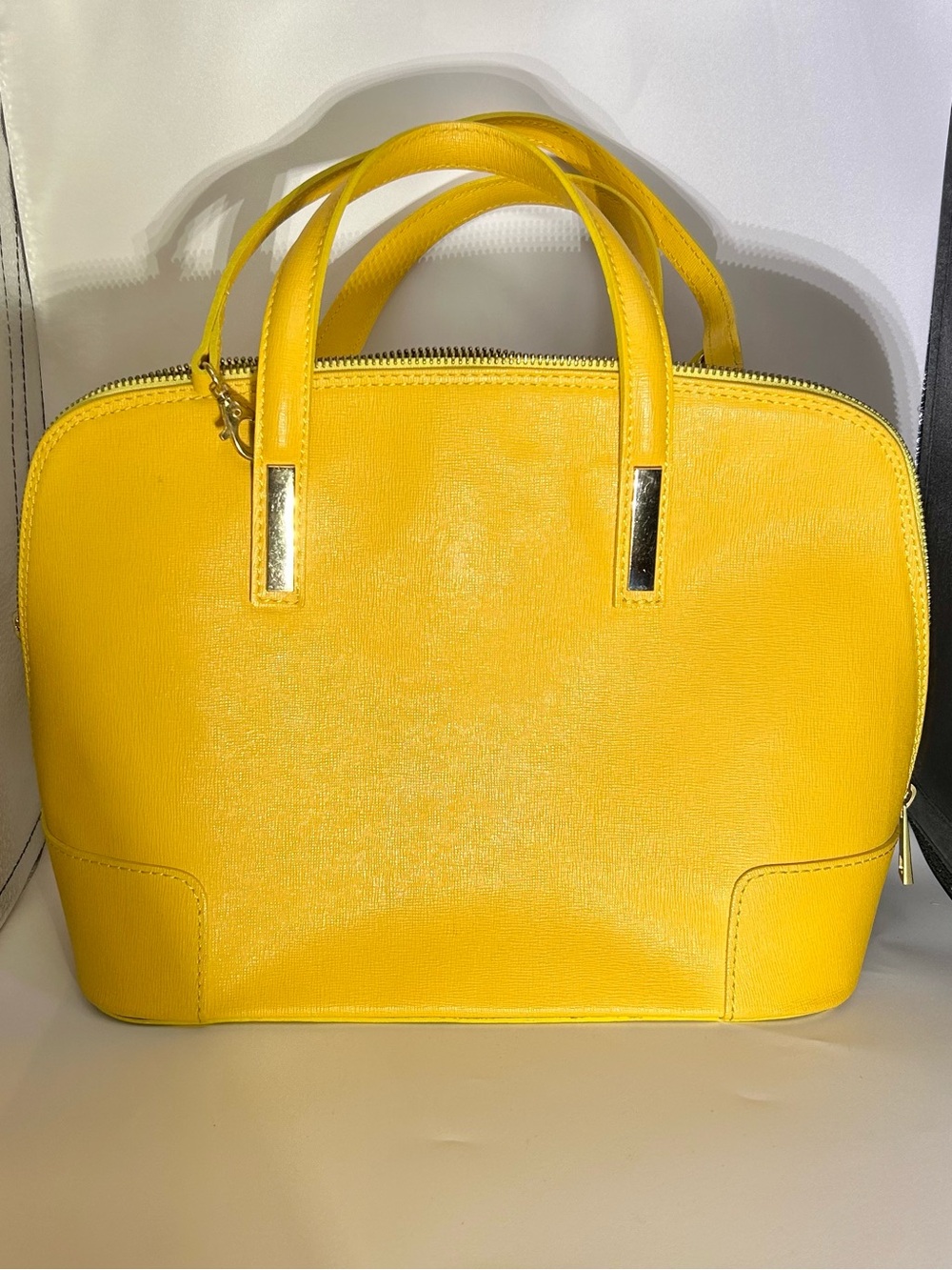 One of a Kind Yellow Genuine Italian Leather Women's Bag